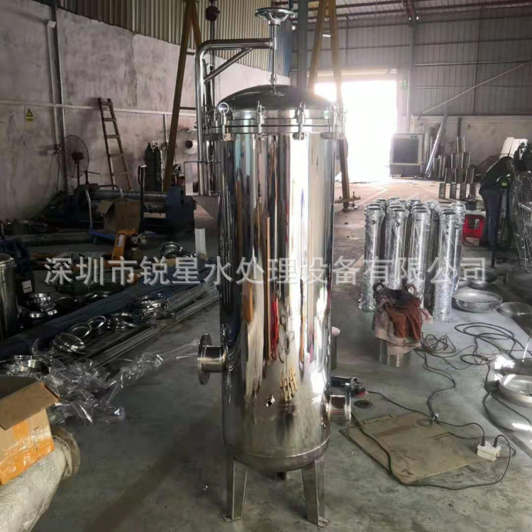 304水处理 保安 精密过滤器 工业井水过滤器自来地下纯水25芯40寸