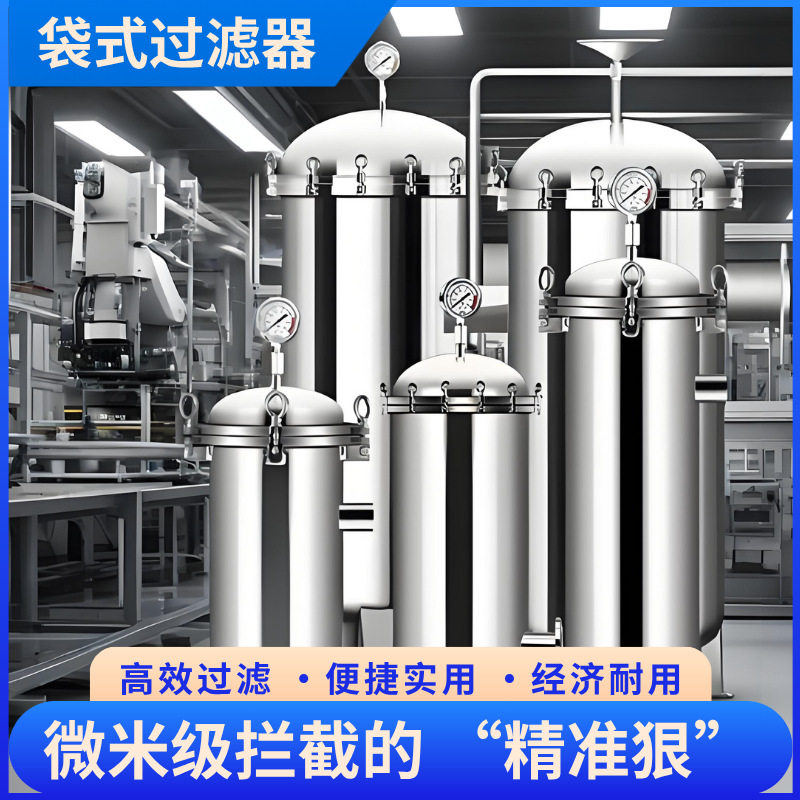 不锈钢袋式过滤器污水处理液体农村井水河水泥沙前置工业用过滤器