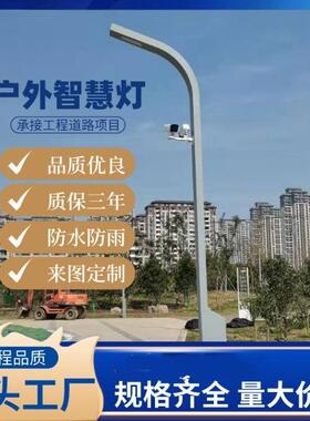 路灯6米80瓦路灯8米100WLED高亮海螺臂太阳能路灯景观庭院灯