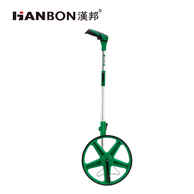 手推测距轮数显机械滚轮式包胶量路车伸缩垂直指针折叠测距仪
