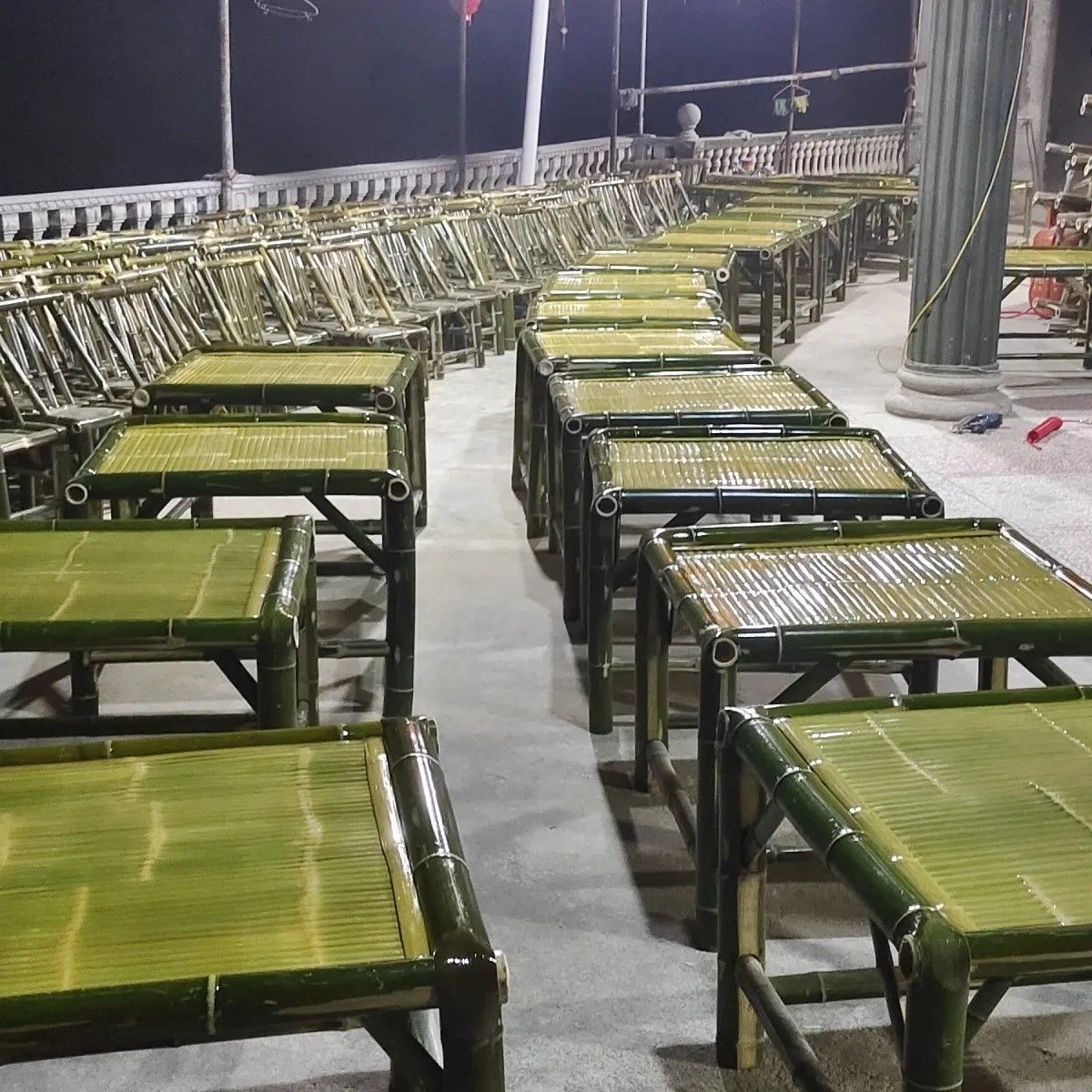 竹桌椅全套露营民宿围炉煮茶茶馆阳台庭院传统竹桌竹椅复古火锅桌
