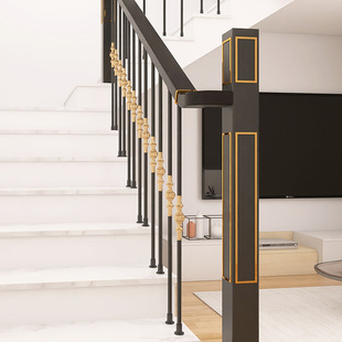 简约现代轻奢铝合金立柱楼梯扶手护栏围栏阳台栏杆别墅室内家用