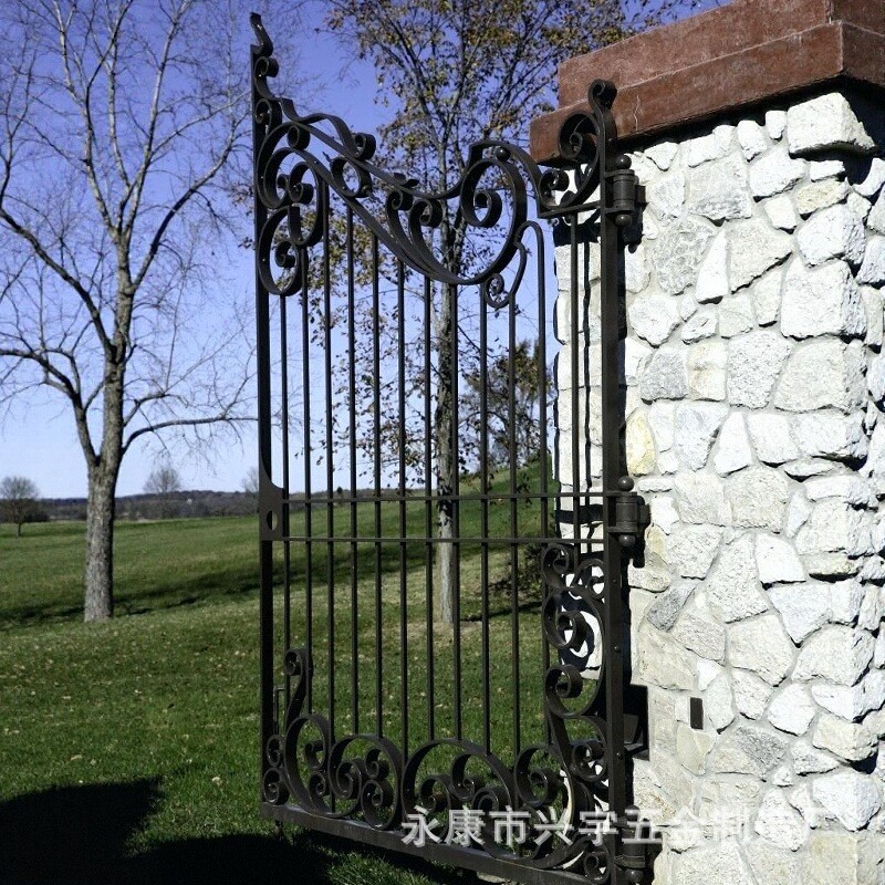 铁艺大门庭院门别墅对开门 欧式雕花防锈源头工厂外贸畅销
