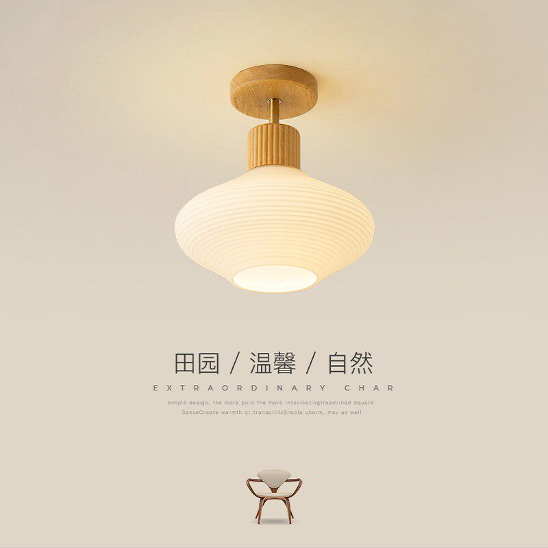 过道灯走廊灯现代简约入户玄关衣帽间阳台灯北欧轻奢原木风吸顶灯
