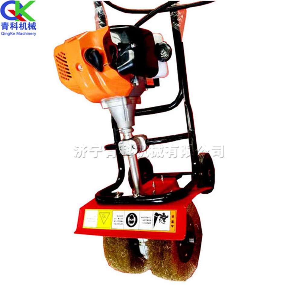 小型彩钢瓦除锈机 钢结构楼板生锈打磨机 手推式钢丝刷除锈设备