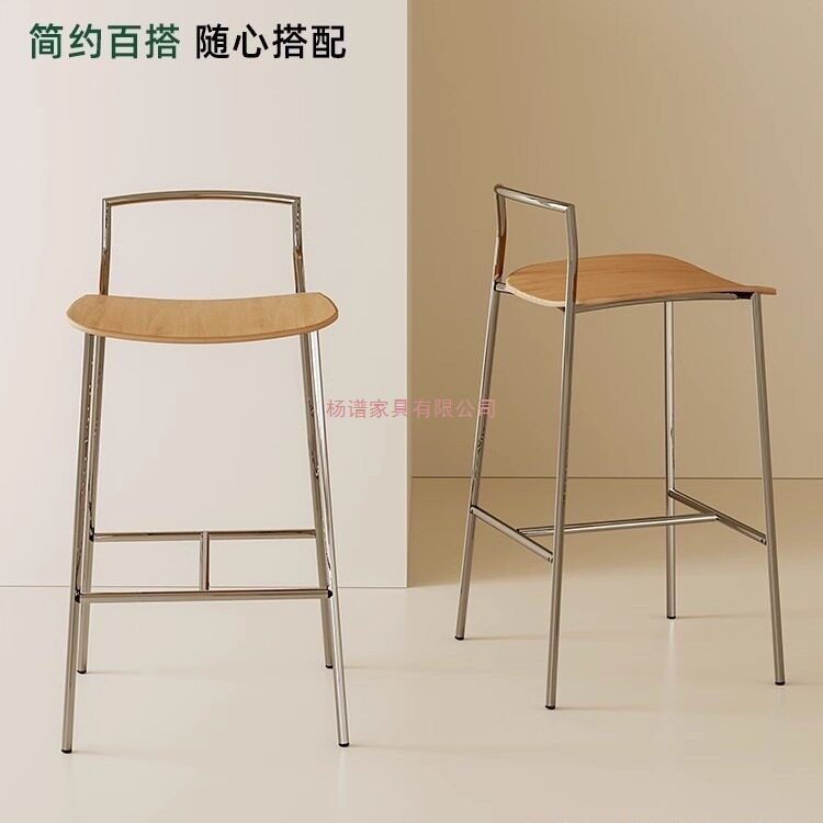 工业风吧台椅子北欧家用简约高脚凳铁艺酒吧前台咖啡厅连锁店吧凳