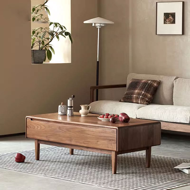 北美黑胡桃木全实木茶几现代简约客厅家用小户型樱桃木原木茶台桌