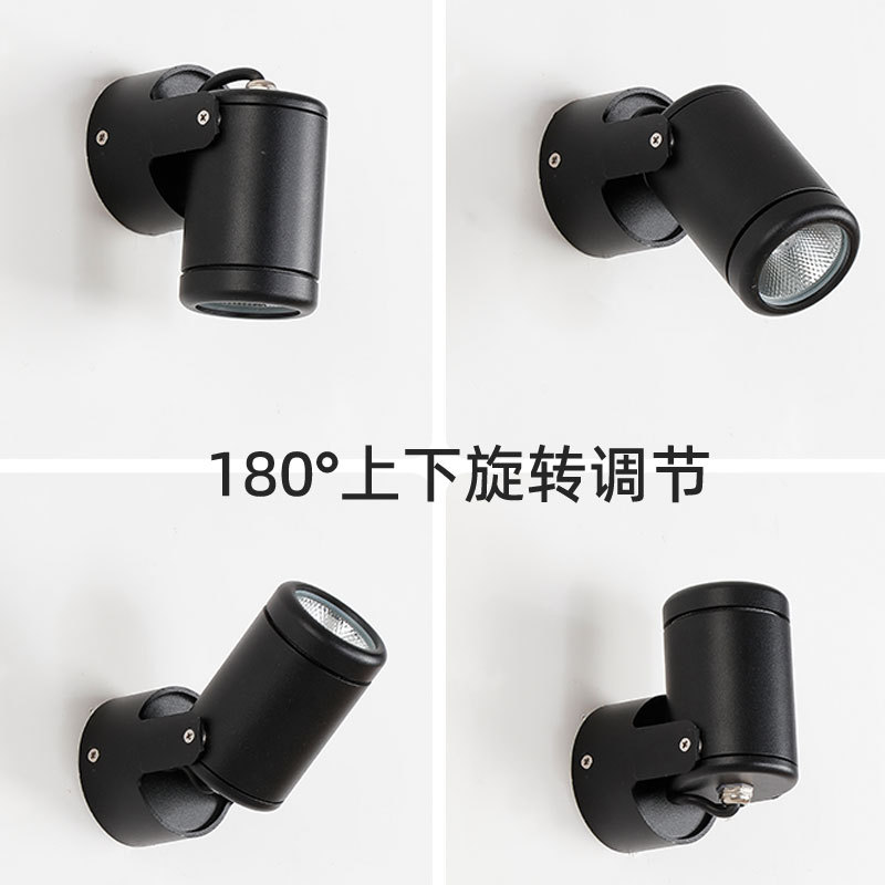 LED户外防水180度旋转射灯招牌店铺门头室外广告牌匾明装吸顶220V