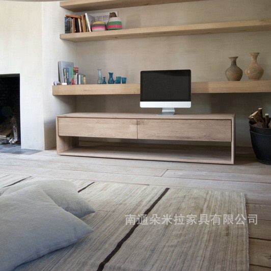 RH美式实木电视柜小户型客厅简约现代高端电视柜媒体控制台