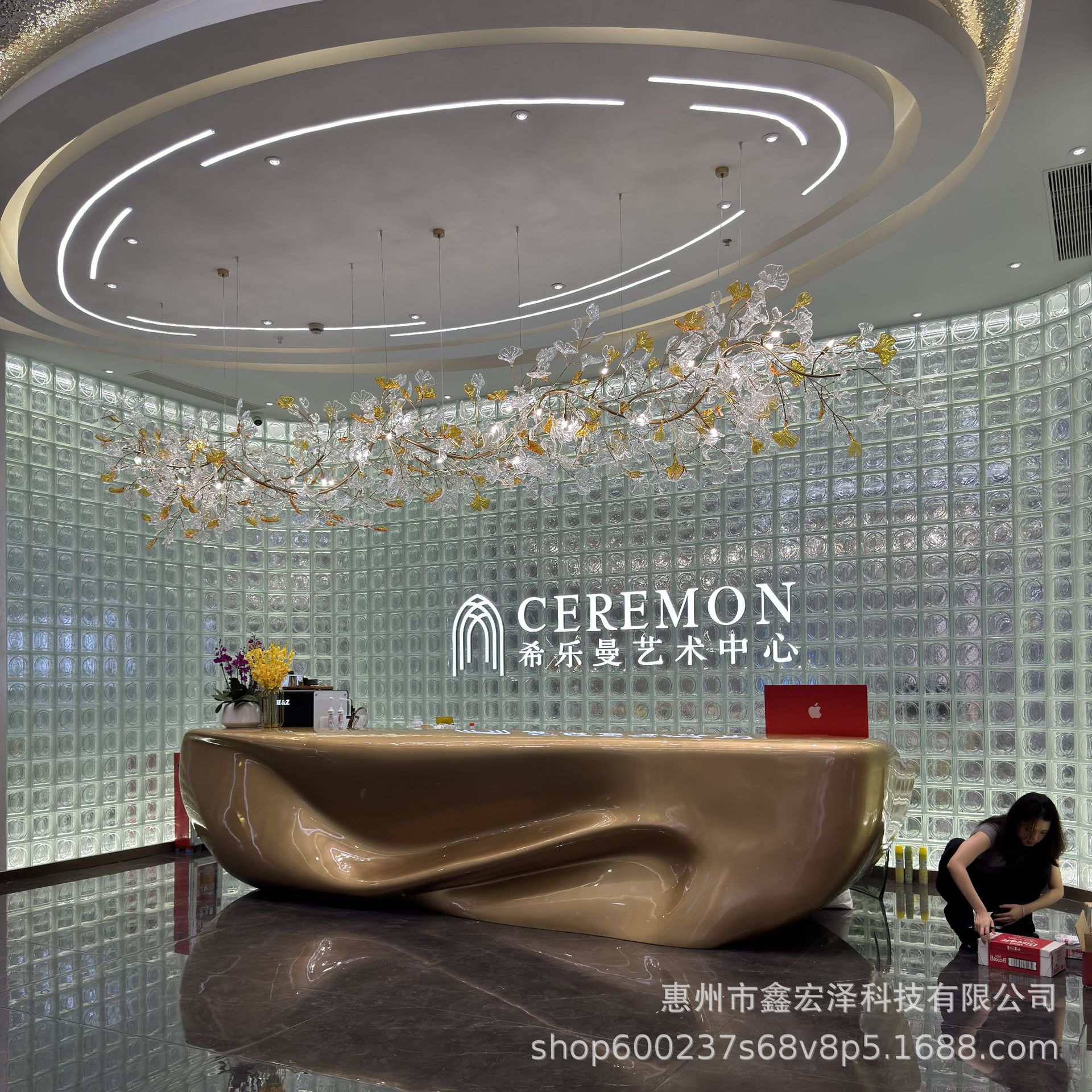 玻璃钢接待台烤漆前台大堂售楼部服务台美容院前台商场引导水吧台