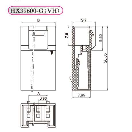 HXH红星接插件39600 VH3.96胶壳插头VH-2G 3G 4G 5G 6G 8G连接器