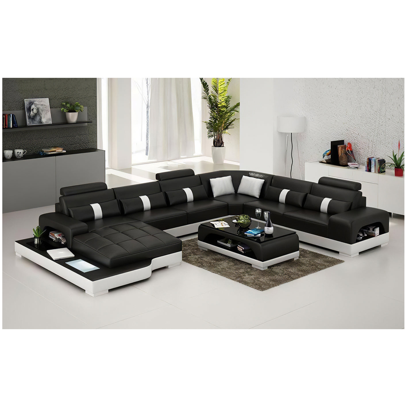 意式极简客厅沙发组合简约休闲别墅大小户型家用转角三人轻奢沙发