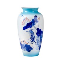 景德鎮(zhèn)陶瓷花瓶 顏色釉現(xiàn)代手繪青花瓷器 裝飾擺設(shè) 家居飾品擺件