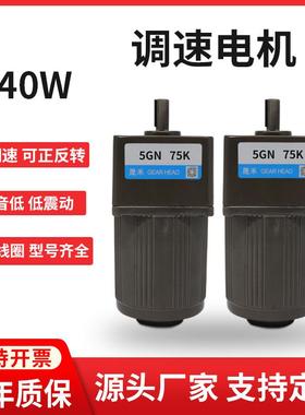 调速电机40W220V380V齿轮减速机灌肠机5I40RGN-C可调变速小马达