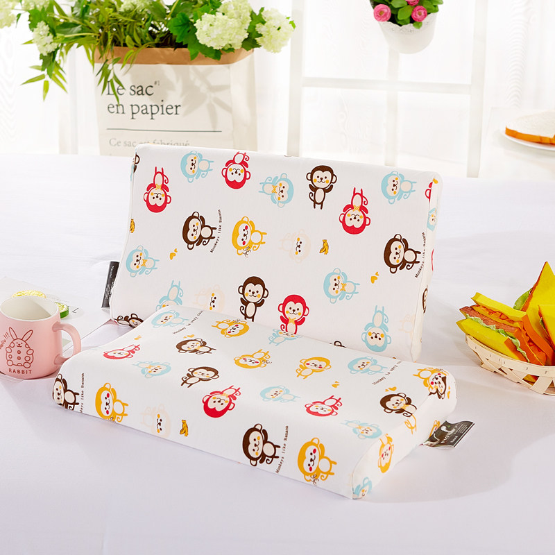 天然儿童乳胶枕头 纯棉枕套宝宝四季通用学生枕 碎乳胶枕芯内外套