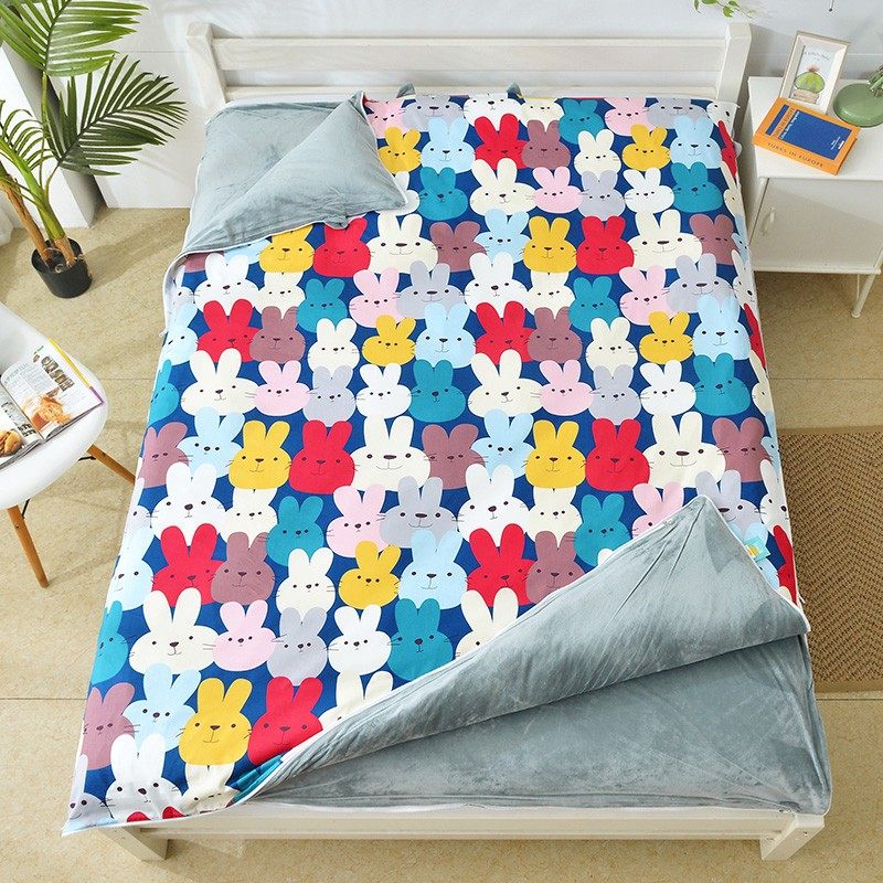 睡袋儿童大童纯棉冬季加厚保暖绒中大童宝宝防踢被神器秋冬款加绒