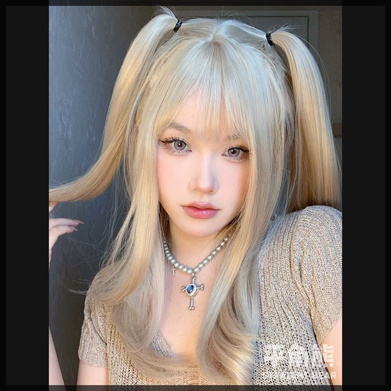 平角熊假发女长直发lolita自然逼真夏季新款内扣甜美jk全头套假发