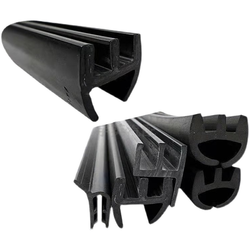 电动汽车三轮车窗推拉玻璃滑槽密封条双槽滑道胶条山字软质橡胶条