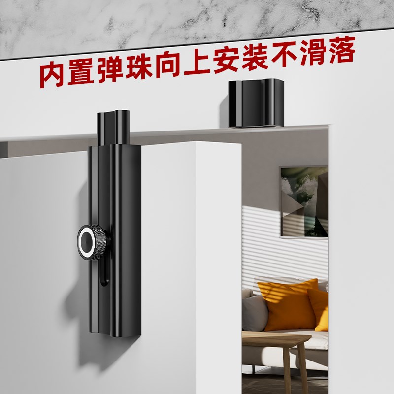 免打孔插销门内安全锁反锁门神器卫生间门锁明装防盗门门栓金属锁