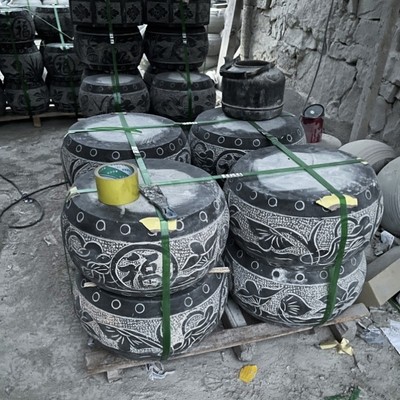 石墩子底座柱墩石青石鼓墩柱顶石空心柱础石柱脚石垫基石雕圆墩