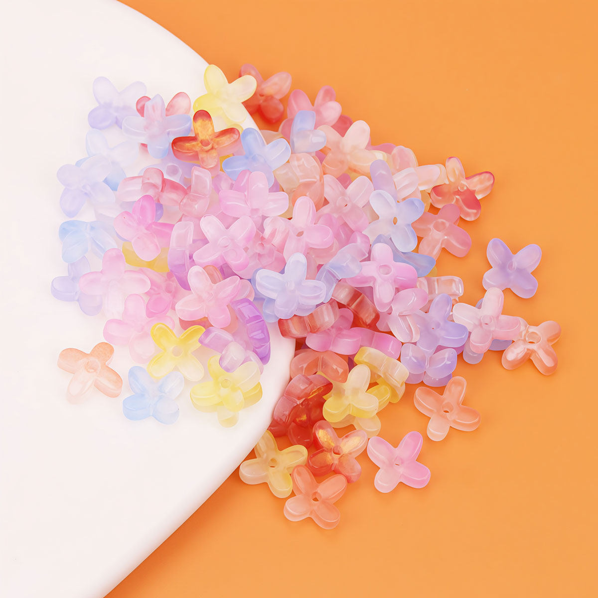 立体琉璃花瓣小桂花配件手工DIY发簪国风挂件饰品配件花朵批发图片