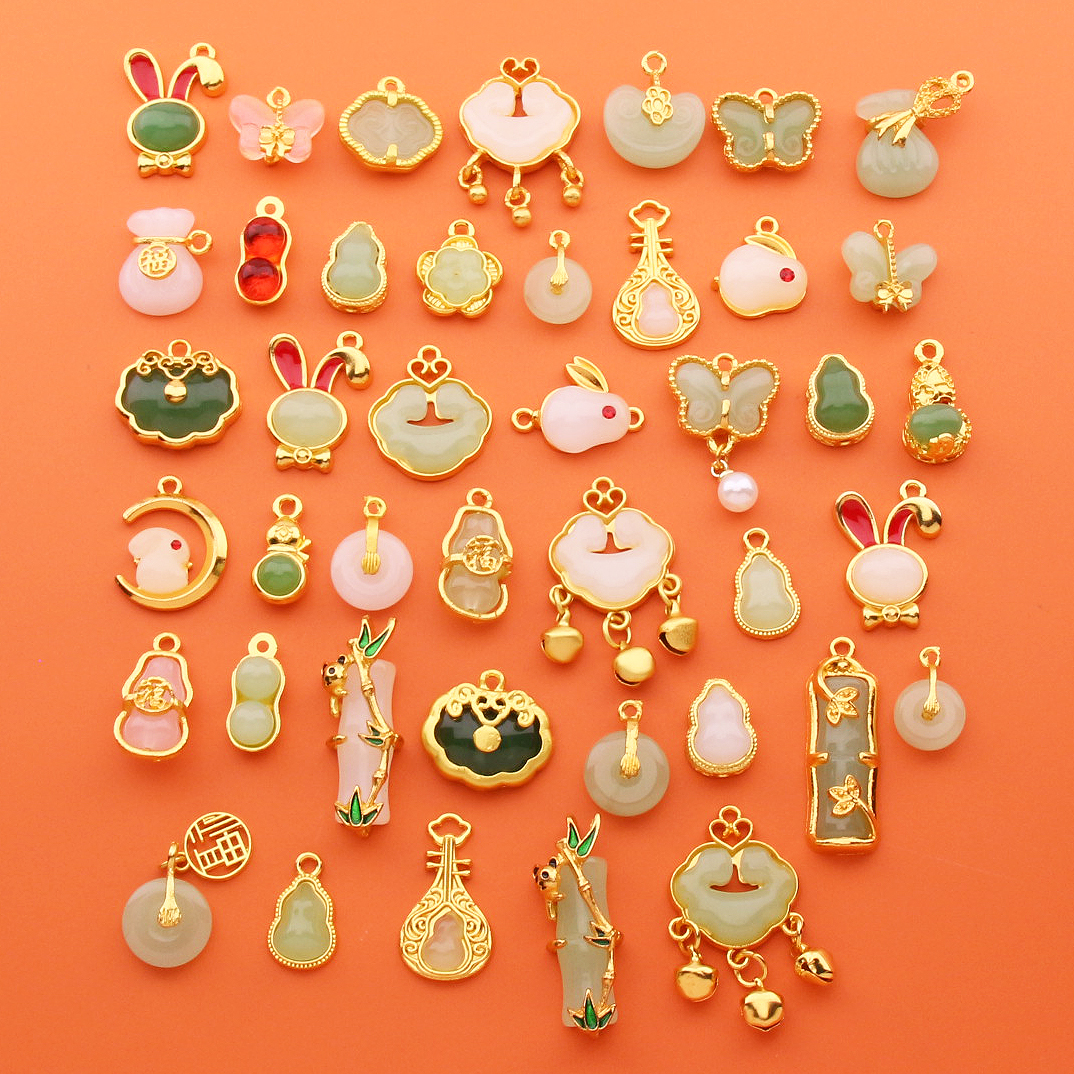 古法金diy配件手工编织项链吊坠耳饰饰品批发混装保色合金手链