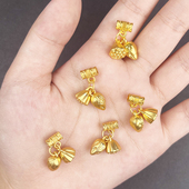 金色莲花莲蓬两世欢吊坠花苞莲蓬配件手工编织手机链配饰diy手链