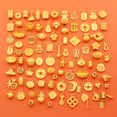 古法沙金饰品配饰手工制作手链项链小挂件吊坠diy饰品配件批发