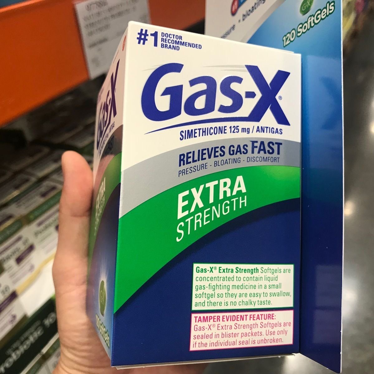 【美国直邮 产地溯源】gas-x 西甲硅油 缓解胃胀腹胀软胶囊 120粒