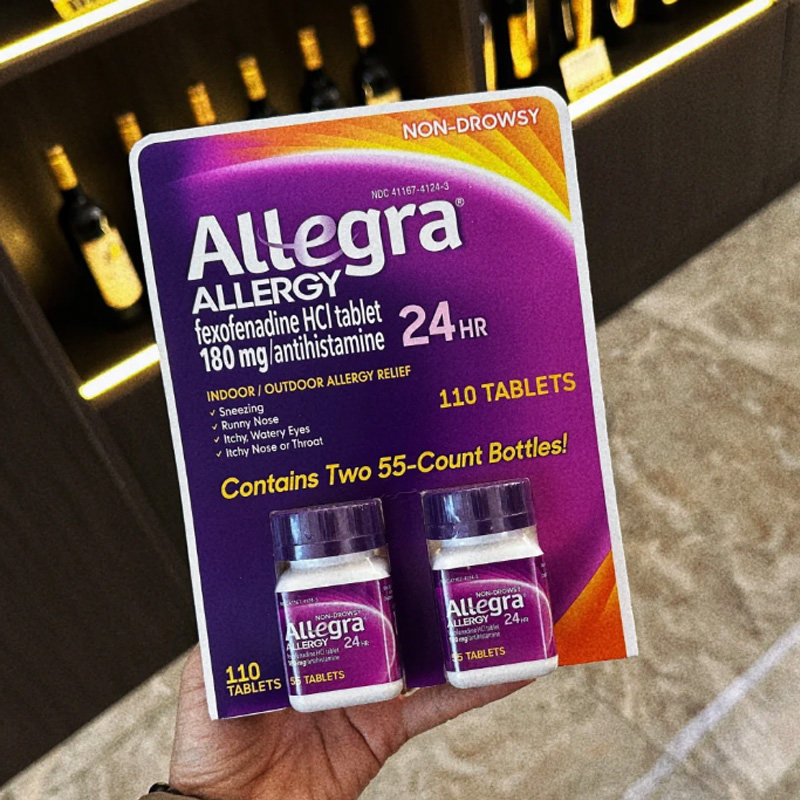 美国溯源•Allegra24小时过敏片荨麻疹皮肤骚痒花粉换季过敏鼻炎2