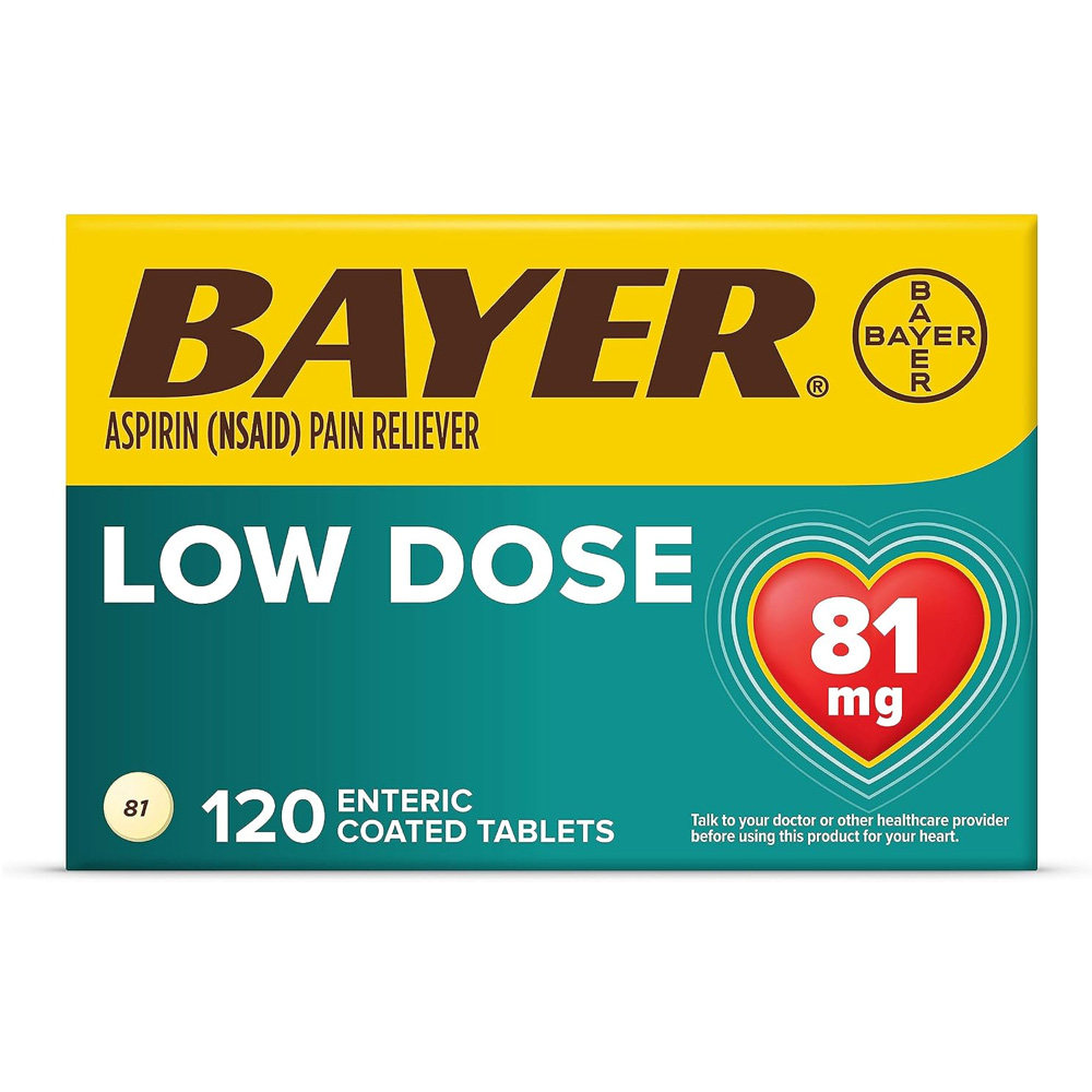美国直邮德国拜耳阿司匹林肠溶片300粒81mg低剂量bayer心脑血管1