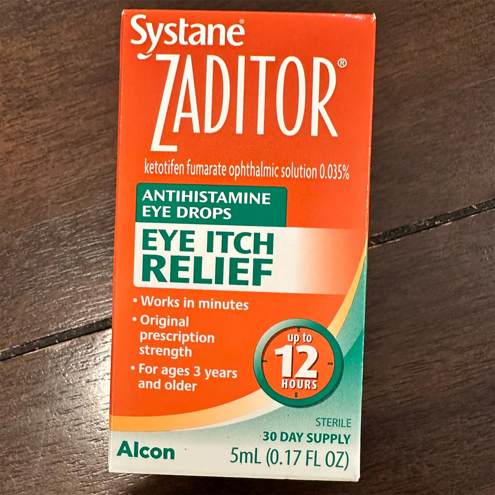 美国直邮 ZADITOR富马酸酮替芬滴眼液 缓解眼睛瘙痒过敏眼药水1