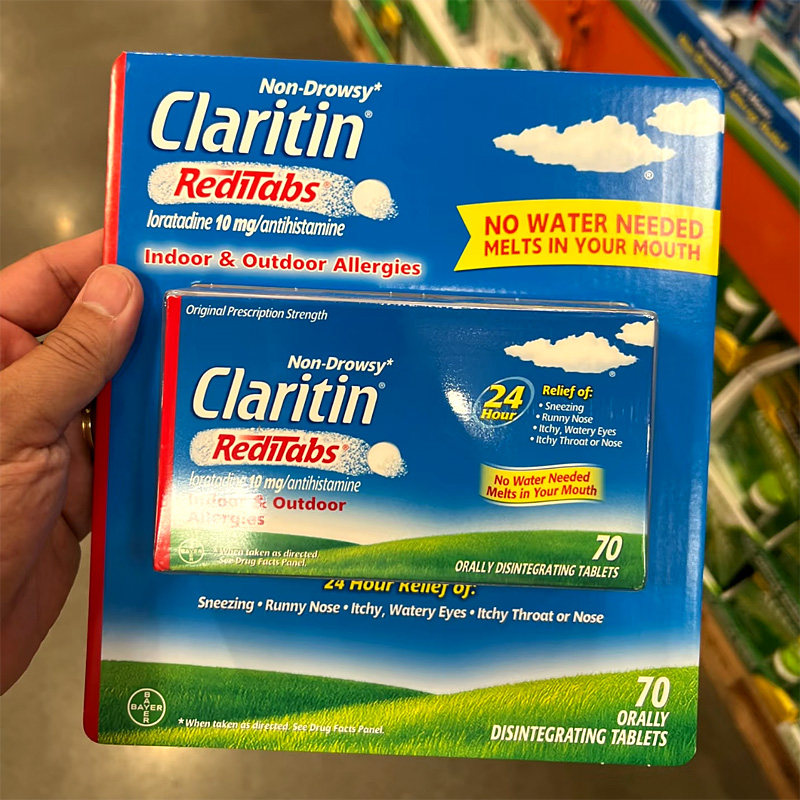 美国溯源拜耳Claritin开瑞坦氯雷他定抗过敏速溶片不嗜睡进口药1