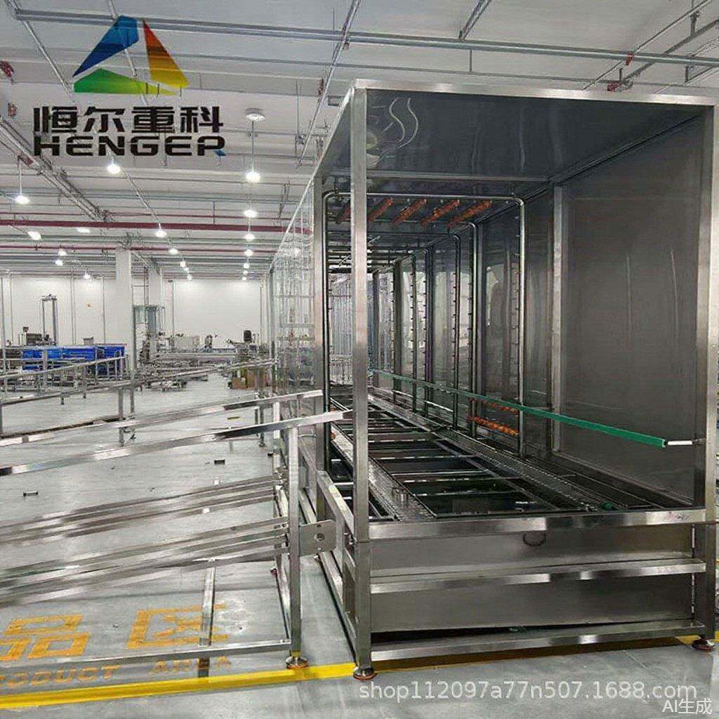 全自动大型连续式隧道肉肠架子车清洗机工业用