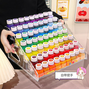 拼豆阶梯收纳架亚克力桌面多层收纳盒大容量方形收纳瓶透明展示架