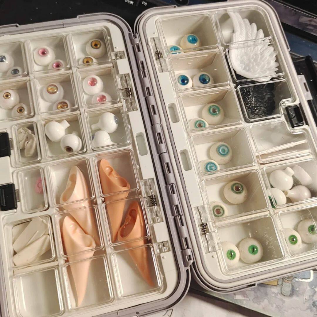 bjd眼珠收纳盒配件密封饰品收纳手组娃娃眼珠眼睛眼片展示盒