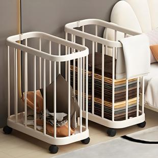 家用脏衣篮防水浴室瑜伽垫健身器材收纳筐大容量窄缝脏衣篓带轮子