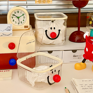 桌面弹盖垃圾桶宿舍家用厨房餐桌学生卧室床头轻奢车载透明纸篓子