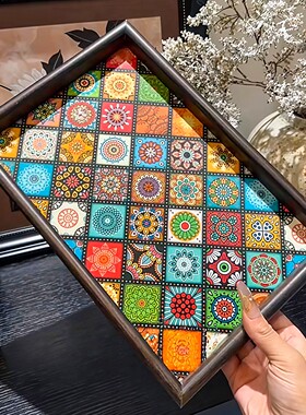 高档复古茶盘胡桃木首饰长方形轻奢木质收纳酒杯茶水文玩茶盘托盘