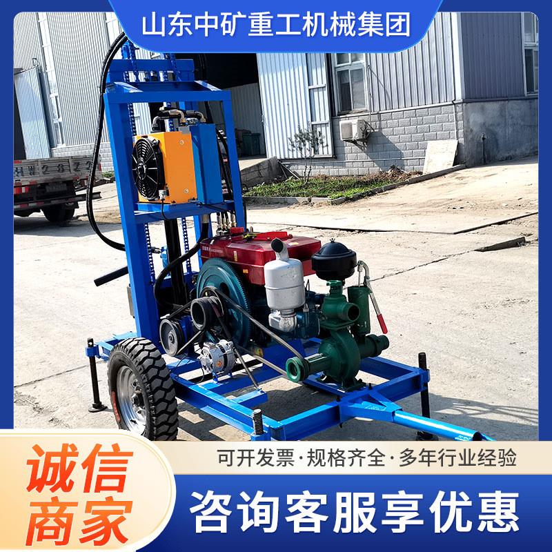 牵引式家用钻井机 25马力水井家用农田灌溉 小型液压柴油打井机