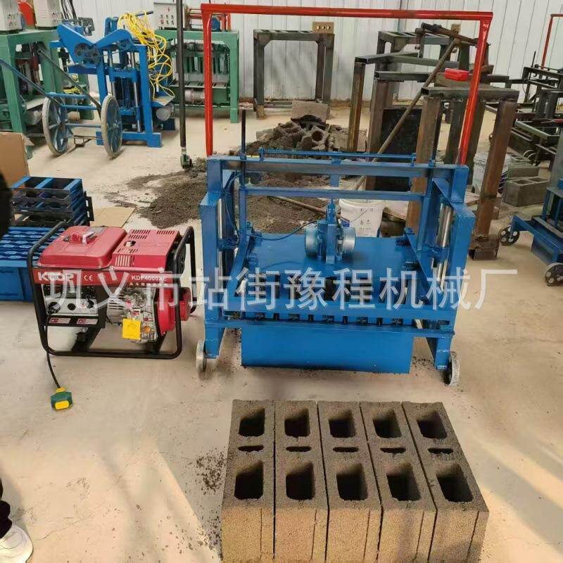 柴油动力水泥多孔空心砖生产机移工程/建筑机械