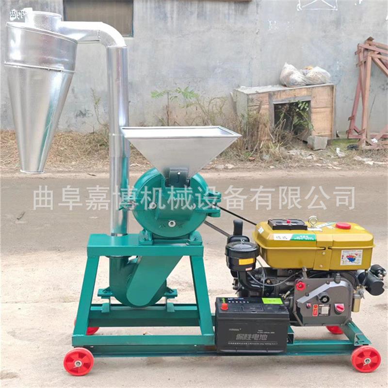 300型中草药齿盘粉碎机, 玉米大米高粱磨粉机 6马力柴油带动除尘