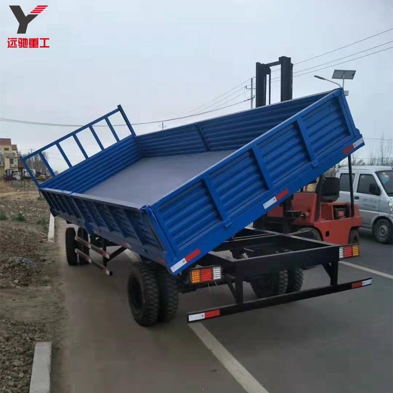10-30吨设计重型平板拖车 充气/实心胎无动力板车 后挂运输车