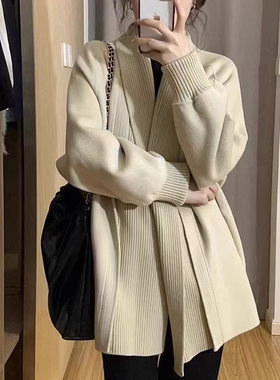 港味复古chic毛衣外套女装秋冬季新款设计感慵懒复古针织开衫女装