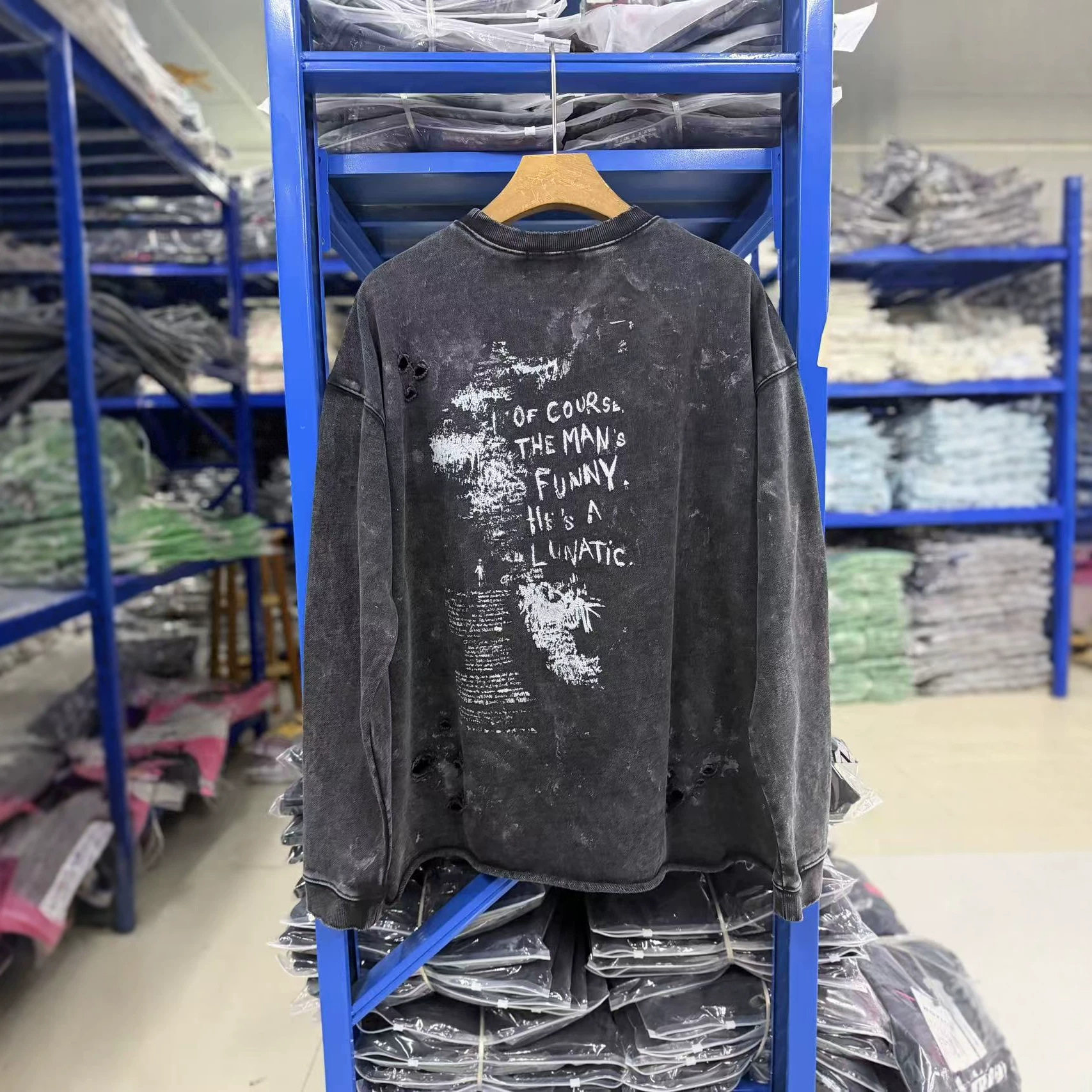 SSSAINT LOUIS 26SS 手工做旧破坏相片印花水洗卫衣