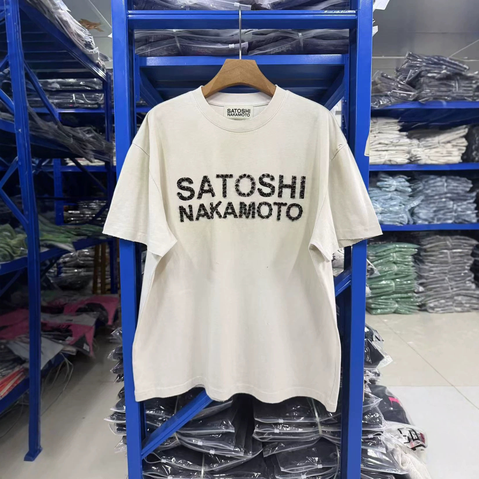 Satoshi Nakamoto 26SS Luke Thermal水洗做旧破坏铆钉短袖T恤