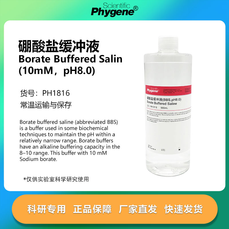 硼酸盐缓冲液 (BBS,pH8.0) Borate Buffered [PH1816 PHYGENE]