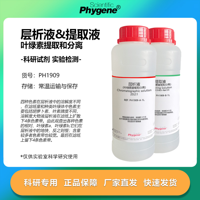 叶绿素的提取分离层析液提取液