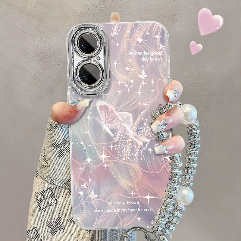 适用于华为P50e手机壳p50线条蝴蝶ABR-AL60简约hw化为p5oe保护套p50e5g新款huaweip50e女p50e防摔全包超薄潮