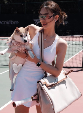 RW014｜致敬经典｜大威灵感背后系带冠军裙网球小白裙胸垫网球裙